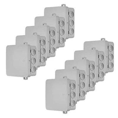 Afbeelding van REV 0518428555 10x verdeelkast, 12 voudige aansluitkast verdelerdoos 85x85x37mm IP54, grijs