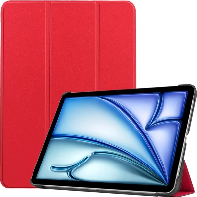 Afbeelding van Case2go Tablet hoes geschikt voor Apple iPad Air 11 (2024) Tri fold Auto/Wake functie Rood
