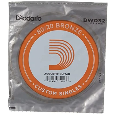 Afbeelding van D&quot;;Addario BW032 Bronze Wound Acoustic Guitar Single String .032 losse snaar voor westerngitaar