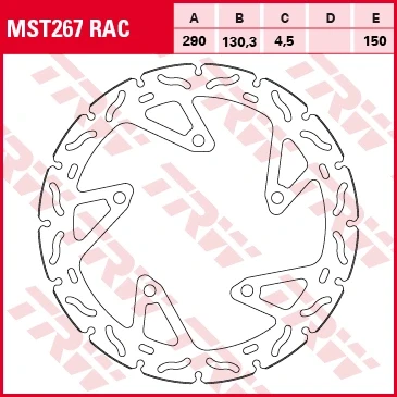 Afbeelding van Remschijf TRW MST267RAC, 1 Stuk
