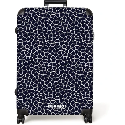 Afbeelding van NoBoringSuitcases.com® Koffer groot Reiskoffer lichtgewicht Dieren print giraf blauw Rolkoffer met 4 wielen Grote trolley XL 98 liter bagage