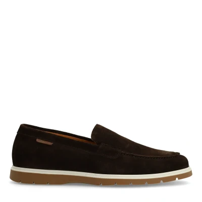 Afbeelding van Manfield Loafer Instappers, Heren, Maat: 40, Braun Veloursleer