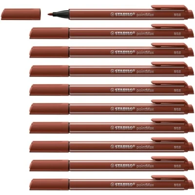 Afbeelding van Fineliner STABILO pointMax 10 stuks sienna