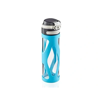 Afbeelding van Leifheit 3259 Flip Glazen Drinkfles 600 Ml Lichtblauw