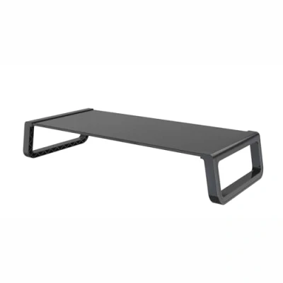 Afbeelding van SVITA ANSAN Monitorstandaard, monitorverhoging, bureau, computertafel, glas, zwart, 92613