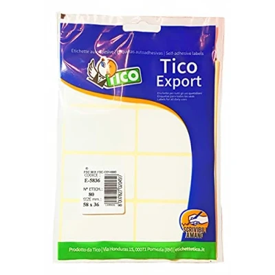 Afbeelding van TICO 947908 10 vel kleefetiketten, wit