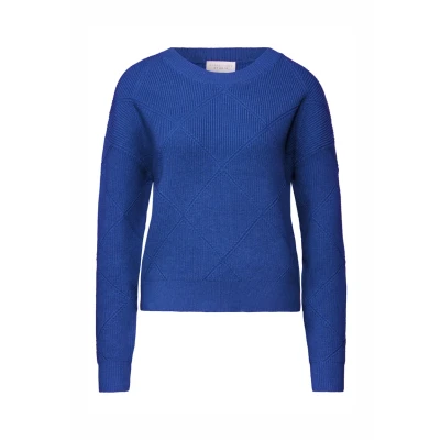 Afbeelding van Street One Studio MIT Strukturmuster Trui, Dames, Maat: 44, Blau
