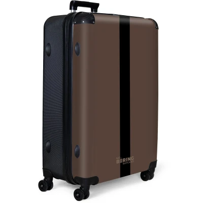 Afbeelding van NoBoringSuitcases.com® Koffer groot Reiskoffer lichtgewicht Donker bruin met zwarte streep Rolkoffer 4 wielen Grote trolley XL 98 liter bagage