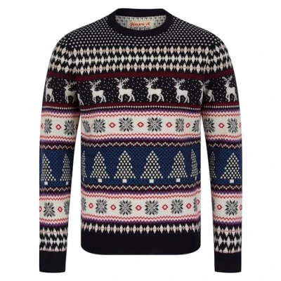 Afbeelding van Tokyo Laundry Merry Christmas Nordic Fair Isle Style gebreide kersttrui voor heren, Rifkin Claret Twist, L