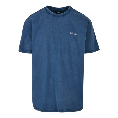 Afbeelding van Urban Classics Small Embroidery Tshirt basic, Heren, Maat: Large, Spaceblue