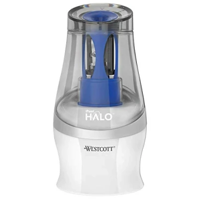 Afbeelding van Westcott E 55051 00 iPoint HALO op batterijen werkende puntenslijper, wit/blauw