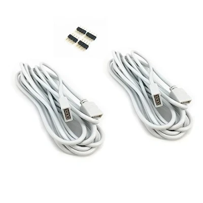 Afbeelding van 2 stuks / pack 2,5 m LED RGB strip 4 pin verlengkabel connector verlenging aansluiting verdeler kabel voor polig 5050 3528 2835 strips