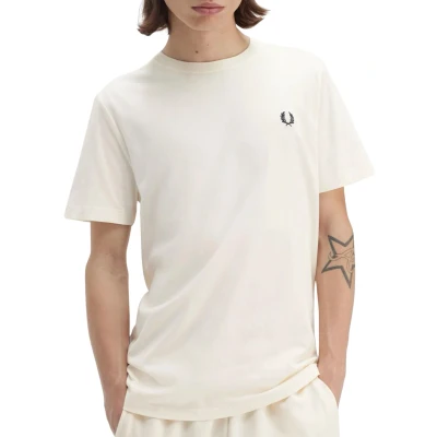 Afbeelding van Fred Perry Girocollo Tshirt basic, Heren, Maat: Small, Ecru