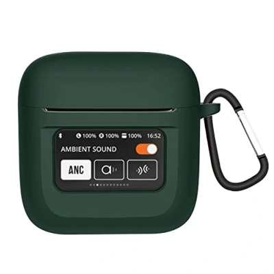 Afbeelding van GIOPUEY Cilicone hoes compatibel met JBL Tour Pro 2, ultradunne zachte hoes, slim fit, anti val, niet gemakkelijk vuil ArmyGreen