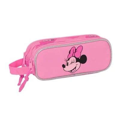Afbeelding van Pennenetui met 2 vakken Minnie Mouse Loving Roze 21 x 8 6 cm