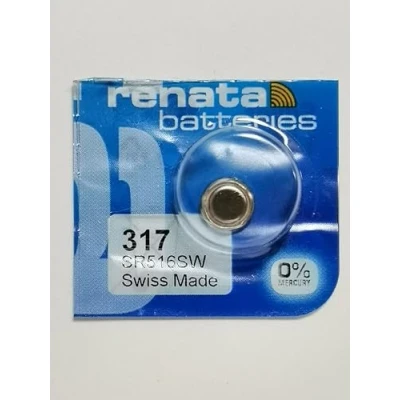 Afbeelding van 1 x Renata 317 Horloge 1.5V Batterij Zwitsers Gemaakt SR516SW Zilver Oxide Cel