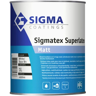 Afbeelding van Sigmatex Superlatex Matt Muurverf 1 liter Mengbaar
