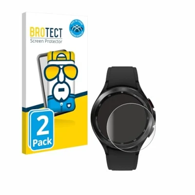 Afbeelding van BROTECT Full Cover Screen Protector voor Samsung Galaxy Watch 4 Classic (46mm) (2 Stuks) Schermbeschermer, 3D Curved