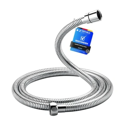 Afbeelding van Ibergrif M20109 17 doucheslang 1,7 m, vervangende doucheslang, universele flexibele anti twist voor badkranen, roestvrij staal, chroom