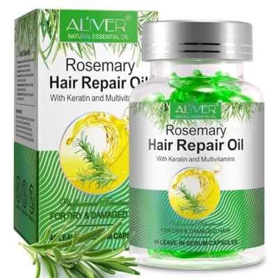 Afbeelding van P Beauty Bio Rozemarijnolie Capsules met Biotine &amp; Keratine 40 voor Extern Gebruik, Haarolie Haargroei Hoofdhuidverzorging Tegen Haaruitval Essentiële Olie