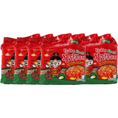 Afbeelding van Instant Noedels Pittige Kip Kimchi smaak (5 pack) Noedelsoep Asian Food Lovers