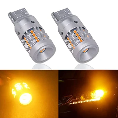 Afbeelding van HSUN WY21W LED lampen Amber T20 7440 Ingebouwde Sterke Canbus Geen Hyper Knipperend met 26LED SMD3020 Chip Extreem Helder Voor Auto Richtingaanwijzer Slechts 2 Pack
