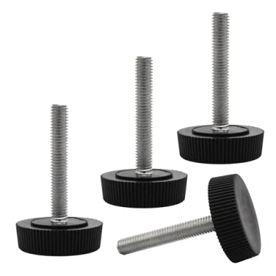 Afbeelding van SKIR&#039;CO 4 stuks, meubelstelpoten M5 x 30 mm, verstelbare ronde poten 25 mm diameter, draadstelvoet