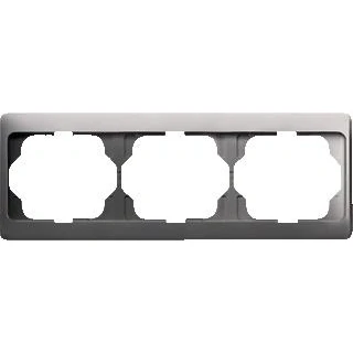 Afbeelding van Abb busch jaeger alpha exclusive 3 voudig afdekraam ook voor wandgoot montage hori klem mat platina metaal geanodiseerd ip20 2cka001754a4376