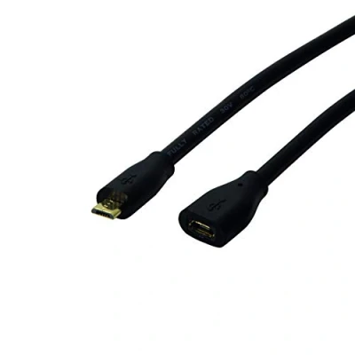 Afbeelding van LogiLink CU0123 USB 2.0 Micro B power uitbreiding Zwart, 2m