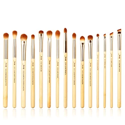 Afbeelding van Jessup T137 Kwastenset, oogkwast, bamboe, make upkwast, oogschaduw, concealer, eyeliner, poeder, synthetisch haar, 15 stuks