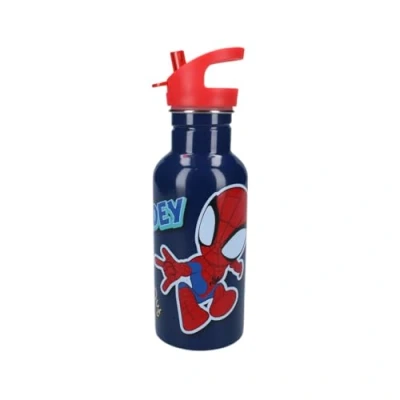 Afbeelding van My sweety pop Drinkfles voor kinderen Roestvrij staal Kleuterschool School Vakantie Maaltijden 22 cm 500 ml Hydratatie Cadeau idee Fles (Spidey Blauw/Rood)