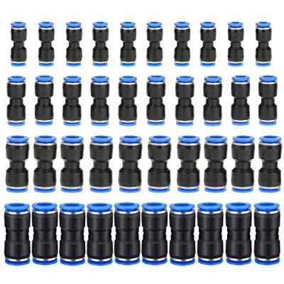 Afbeelding van HUAZIZ 40 stuks rechte pneumatische connectoren, Air push snelbevestigingen, fittingen, in snelkoppeling, connector voor lucht en water, slangaansluiting 6 mm/8 mm/10 mm/12 mm