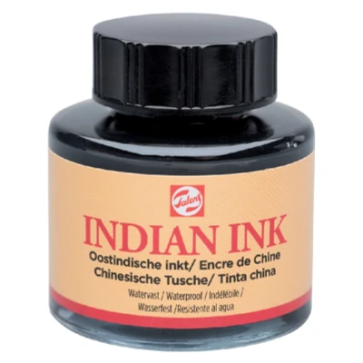 Afbeelding van 3x Oost Indische inkt Talens zwart 30ml