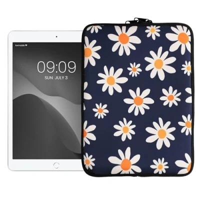 Afbeelding van kwmobile universele tablethoes Stevige en stijlvolle hoes voor tablets Neopreen Tablet sleeve Compatibel met 9,7&quot; 11&quot; Madeliefjes