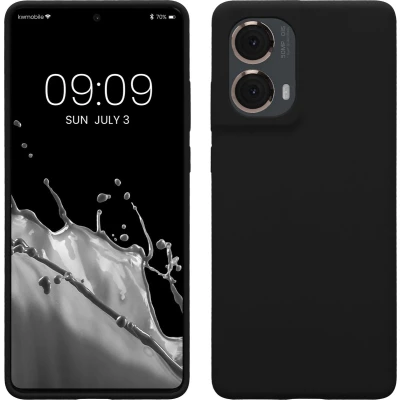 Afbeelding van kwmobile telefoonhoesje geschikt voor Motorola Moto G85 5G Hoesje met siliconen coating Smartphone case in zwart