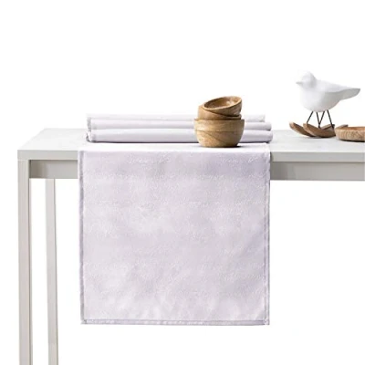 Afbeelding van AmeliaHome Tafelloper 30 x 80 cm, lotuseffect, waterafstotend, slangenhuid patroon, lila Vesta