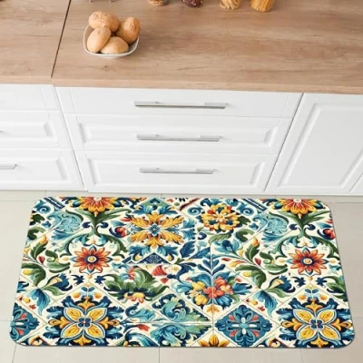 Afbeelding van Comart, Austin Keukentapijt, van polyester, bedrukt, antislip, tegels, 50 x 75 cm