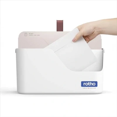 Afbeelding van Rotho My Paper documentenorganizer plus wit, met blauwe inleggers, A4 formaat, (34,5x15,2x28,7CM)