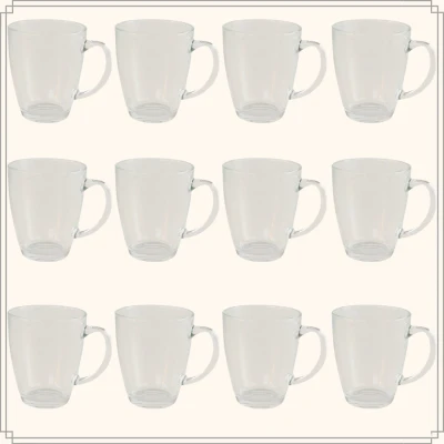Afbeelding van OTIX Theeglazen met Oor 12 Stuks 350 ml Groot formaat Transparant Glas