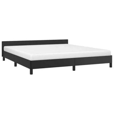 Afbeelding van vidaXL Bedframe met hoofdbord kunstleer zwart 180x200 cm, bedframe, slaapmeubel, ledikant, bed, bedbodem, eenpersoonsbed, slaapbed, bedframes, bedden