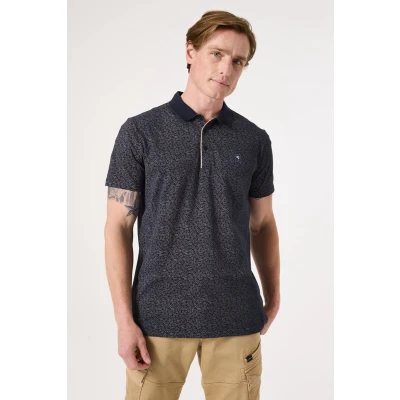 Afbeelding van GARCIA Heren All over print Polo Blauw Korte mouw