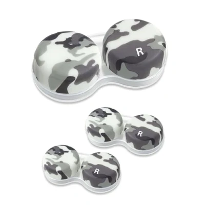 Afbeelding van SPORTS WORLD VISION OptiCool Contactlenshoesjes met vier verschillende Ontwerpen Leuke Schroeftop Reisopslag 3 Gevallen van Dezelfde Stijl per Bestelling, Camouflage, Lens geval
