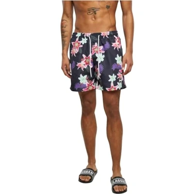 Afbeelding van Urban Classics Pattern Zwemshorts, Heren, Maat: Large, Dark jungle aop
