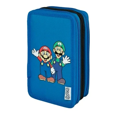 Afbeelding van Scooli Tripledecker Super Mario Gevuld etui met hoogwaardige pennen en accessoires Ideaal voor school, vrije tijd onderweg vanaf 6 jaar