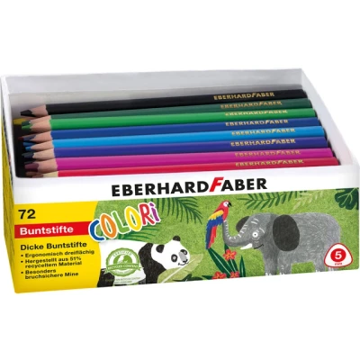 Afbeelding van Kleurpotlood Eberhard Faber Jumbo 72st. driekantig in kartonnen doos