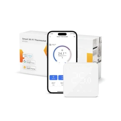 Afbeelding van slimme thermostaat voor combiketel/watervloerverwarming, WiFi Werkt met Apple HomeKit Siri, Alexa, Google Home, bekabelde installatie, ondersteuning verwarming op afstand