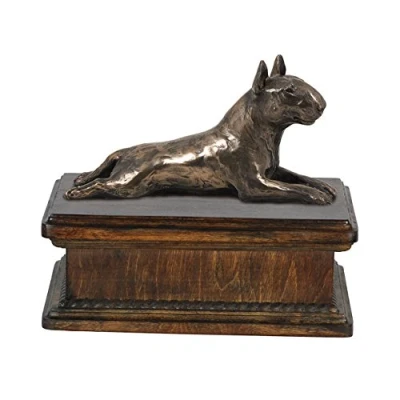 Afbeelding van Elegante urn hond voor hondenas met Bull Terrier beeldje