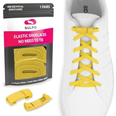 Afbeelding van SULPO Platte Veters met magnetische sluiting Elastische zonder strikken voor trainers, sneakers en werkschoenen snelsluiting volwassenen kinderen stropdas