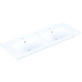 Afbeelding van Villeroy en boch venticello dubbele meubelwastafel 130 x 50 cm wit kraangat midden doorgestoken met overloop 4111dl01