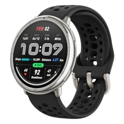 Afbeelding van Amazfit Active 2 Smart Watch 44 mm, GPS kaarten met richting, fitnesstracker, 10 dagen batterij, slaapmonitor, 160+ sportmodi, waterbestendig, voor Android en Apple iPhone, zwart siliconen